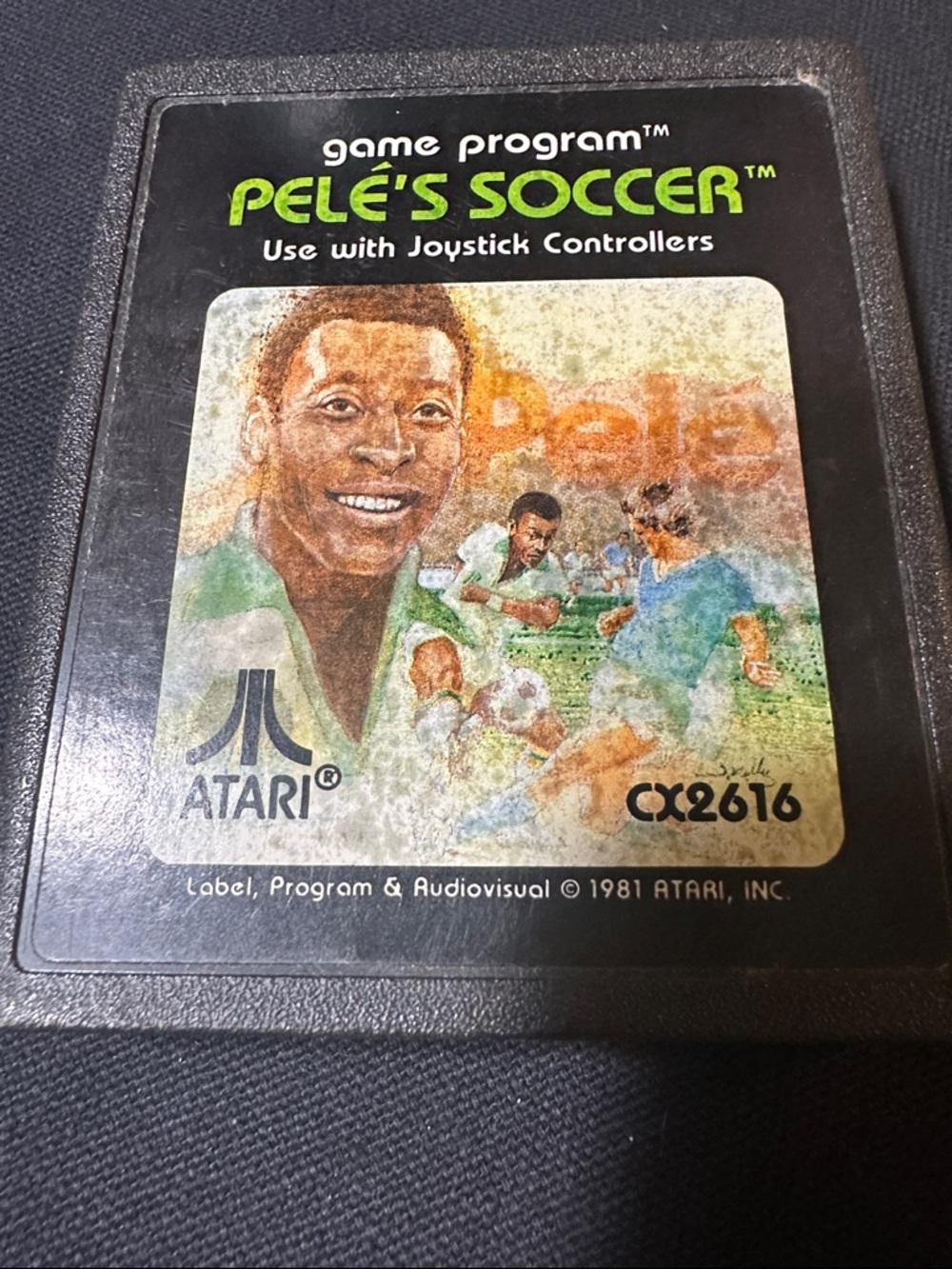 Vintage Atari Pele's Soccer Vintage Game Cartridge - Black & Green Label